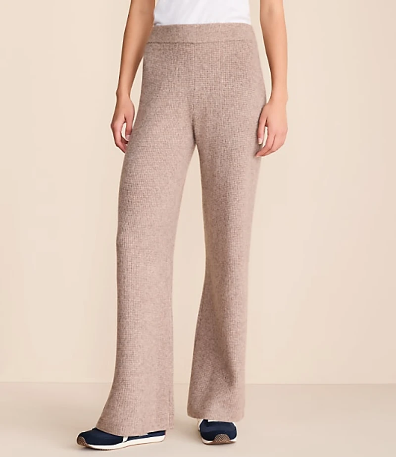 Lou & Grey Heathered Waffle Cloudstitch Wide Leg Pants