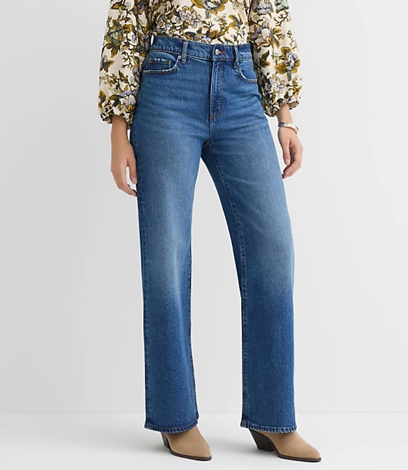 High Rise Wide Leg Jeans Vintage Dark Wash