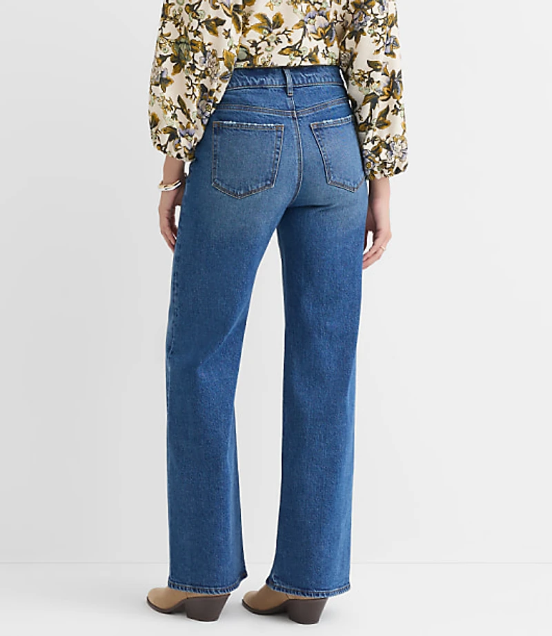 High Rise Wide Leg Jeans Vintage Dark Wash