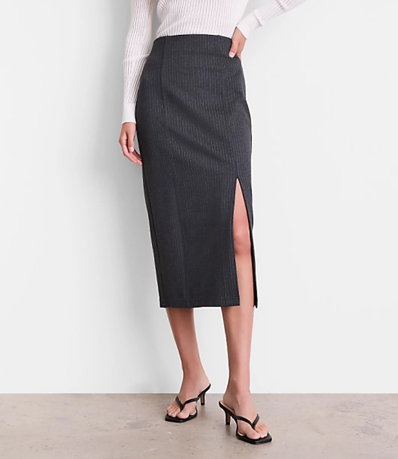 LOFT Versa Ponte Column Skirt Pinstripe