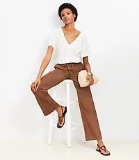 Lace Trim V-Neck Blouse