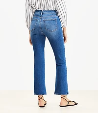 High Rise Kick Crop Jeans Bright Medium Stone Wash