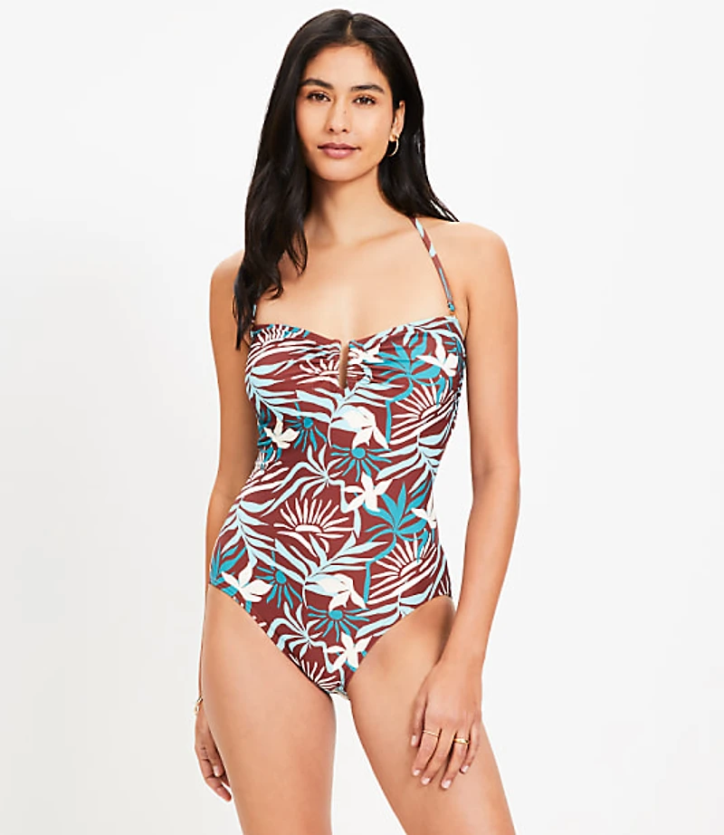 LOFT Sunset U Wire Bandeau One Piece Swimsuit