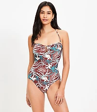 LOFT Sunset U Wire Bandeau One Piece Swimsuit