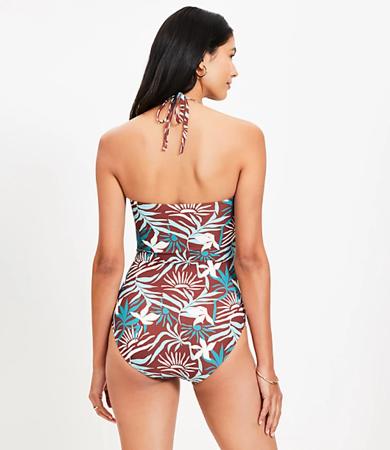 LOFT Sunset U Wire Bandeau One Piece Swimsuit