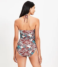 LOFT Sunset U Wire Bandeau One Piece Swimsuit