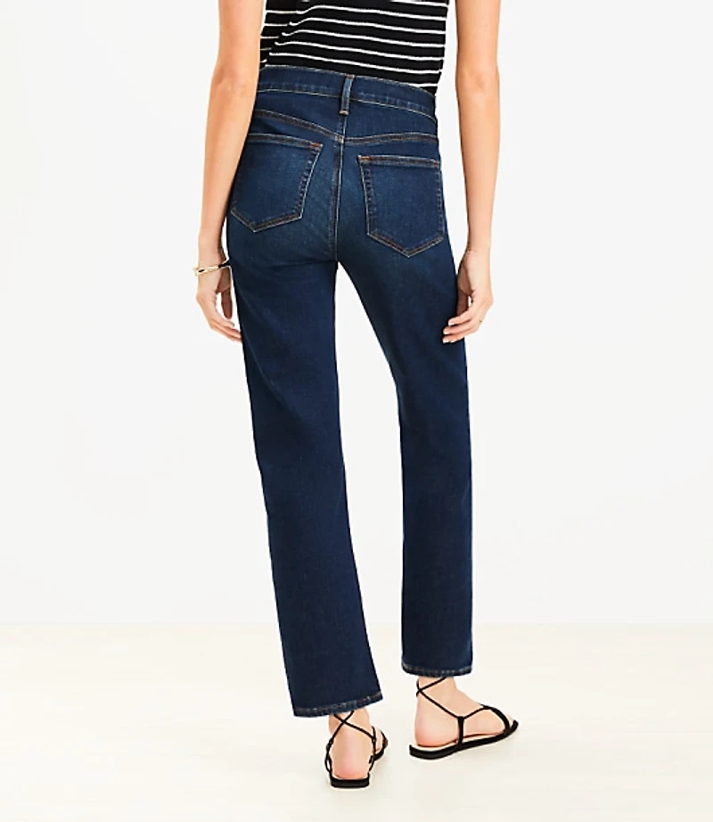 Curvy Mid Rise Slim Jeans in Rich Dark Indigo Wash