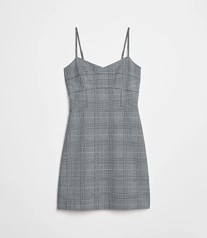LOFT Versa Seasonless Stretch Strappy Mini Dress Plaid
