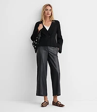 Ribbed Double Button Sweater Jacket