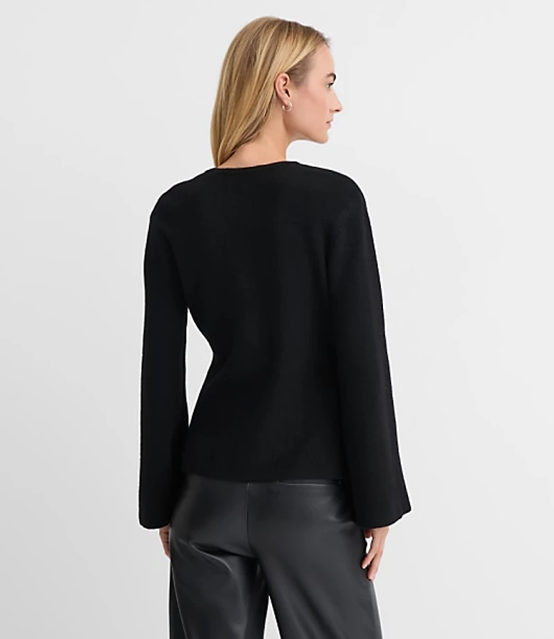 Ribbed Double Button Sweater Jacket