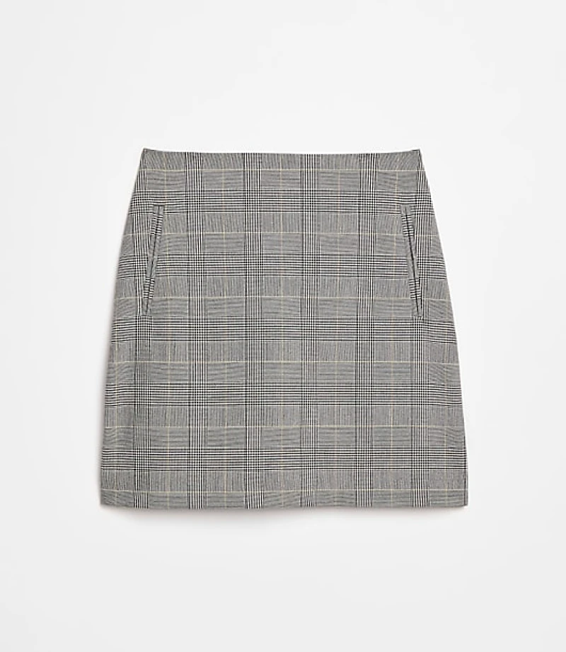 LOFT Versa Seasonless Stretch Pocket Mini Skirt Plaid