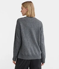 Marled Side Button Tunic Sweater