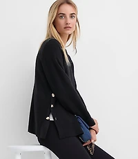 Side Button Tunic Sweater