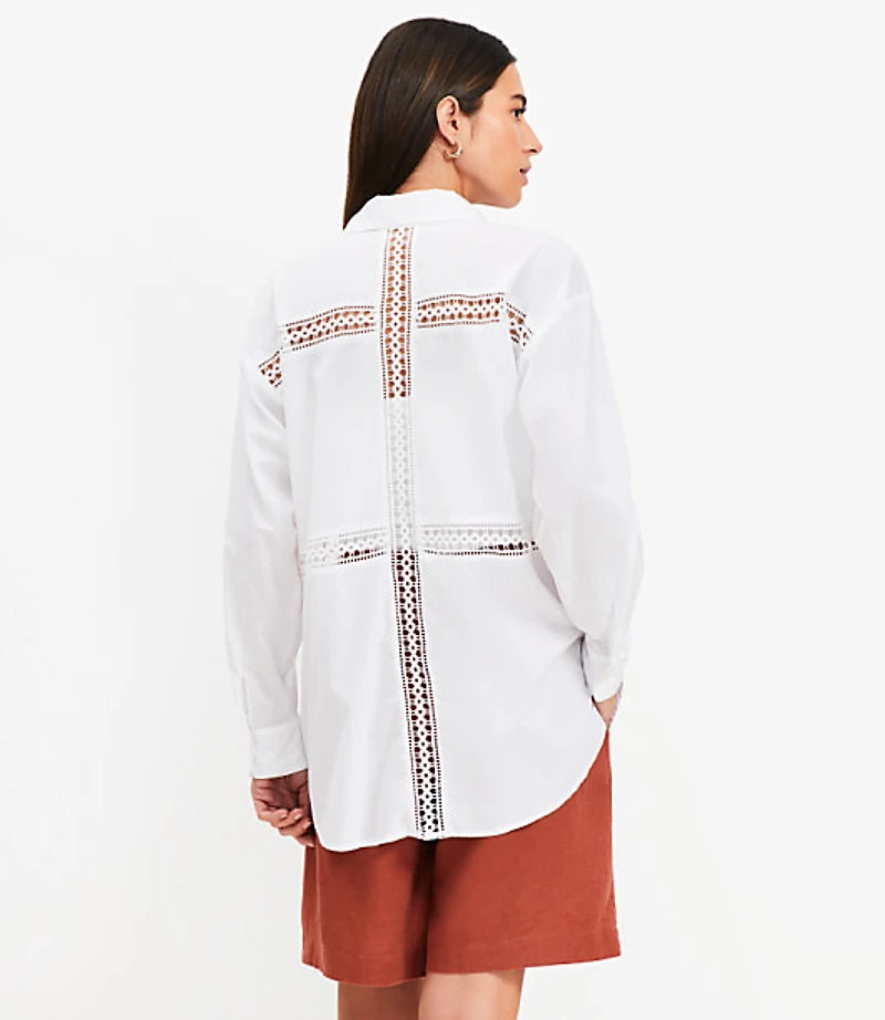 Lace Trim Everyday Oversized Shirt