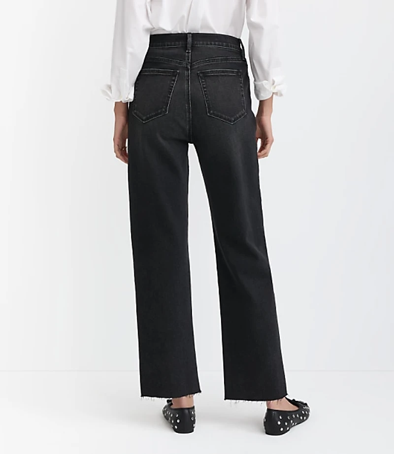 Fresh Cut High Rise Straight Jeans Washed Black