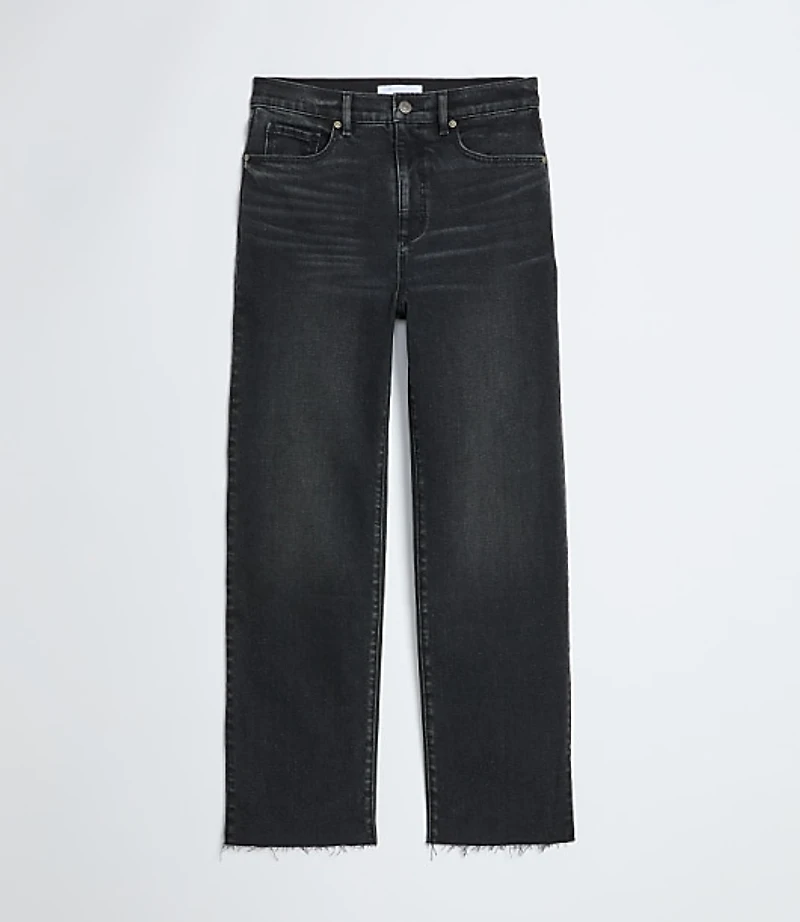 Fresh Cut High Rise Straight Jeans Washed Black