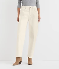 High Rise Barrel Jeans Ivory