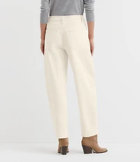 High Rise Barrel Jeans Ivory