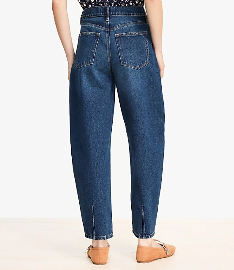 High Rise Barrel Jeans Authentic Dark Wash