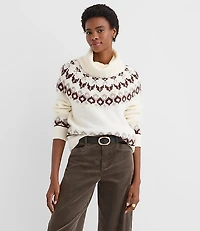 Fair Isle Cowl Neck Sweater