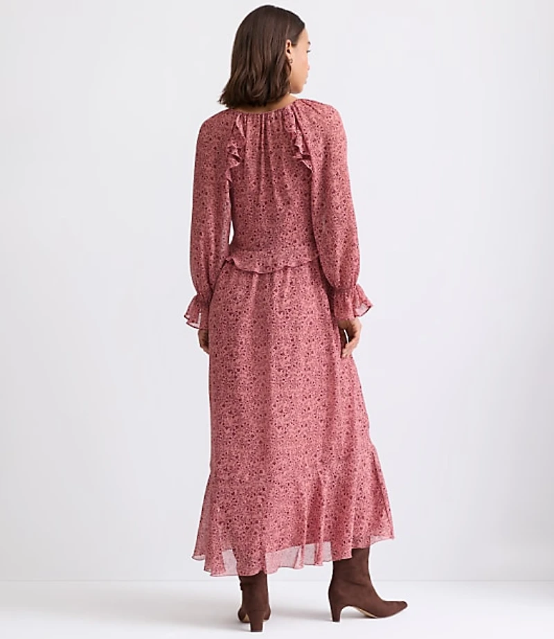 Petite Floral Ruffle Maxi Dress