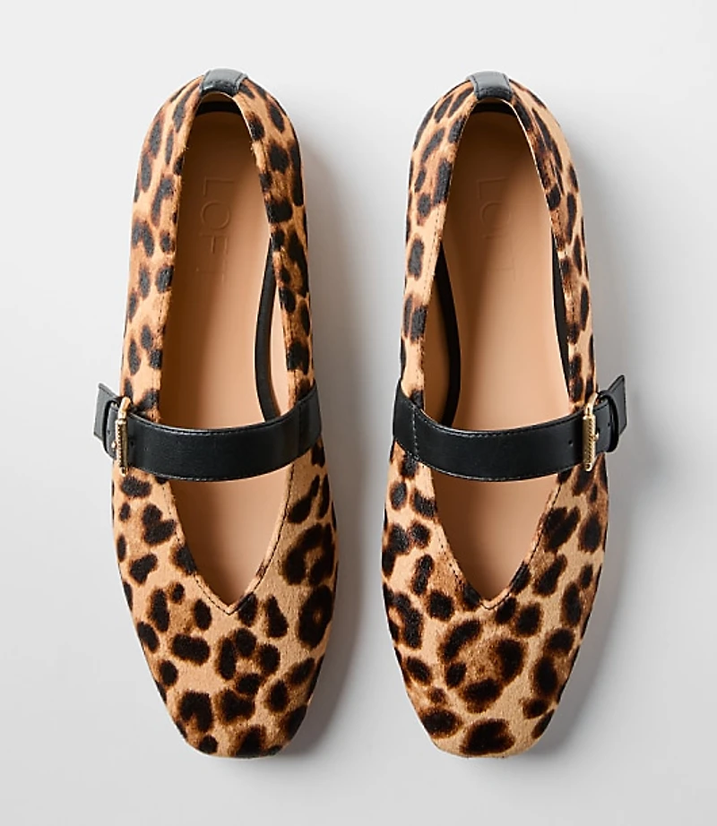 Leopard Print Mary Jane Flats