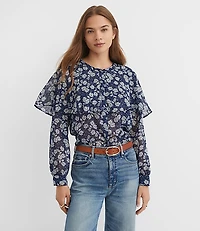 Petite Floral Cape Blouse