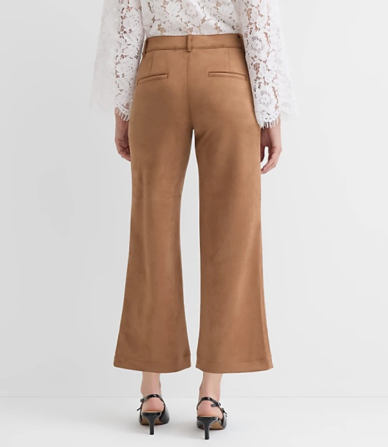 Curvy Palmer Wide Leg Pants Faux Suede
