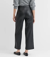 Tall Wide Leg Pants Faux Leather