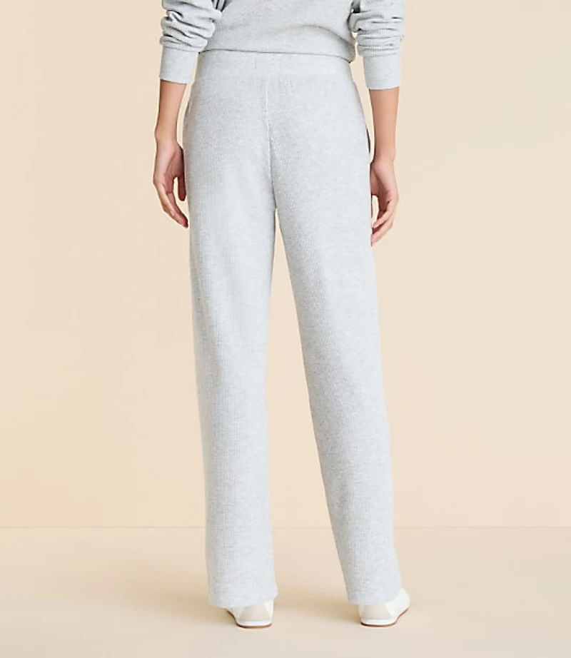 Petite Lou & Grey Heathered Upstate Waffle Wide Leg Pants