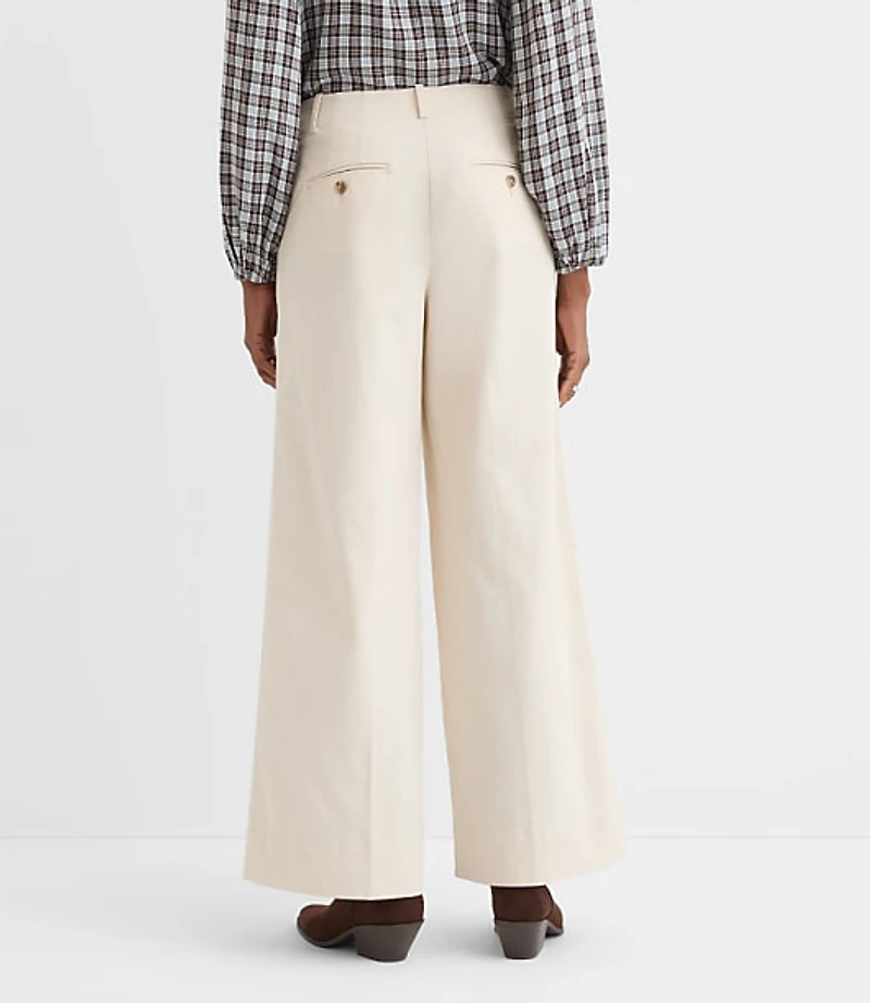 Pintucked Wide Leg Pants