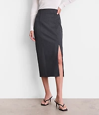 Petite LOFT Versa Ponte Column Skirt Pinstripe