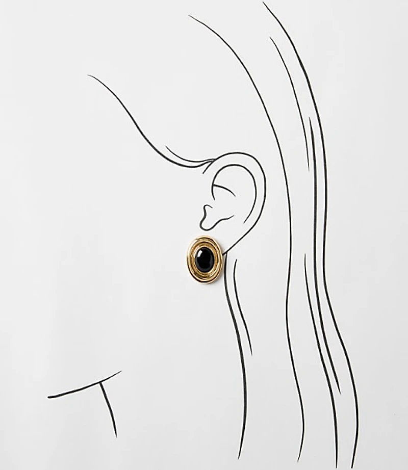 Cast Oval Stud Earrings