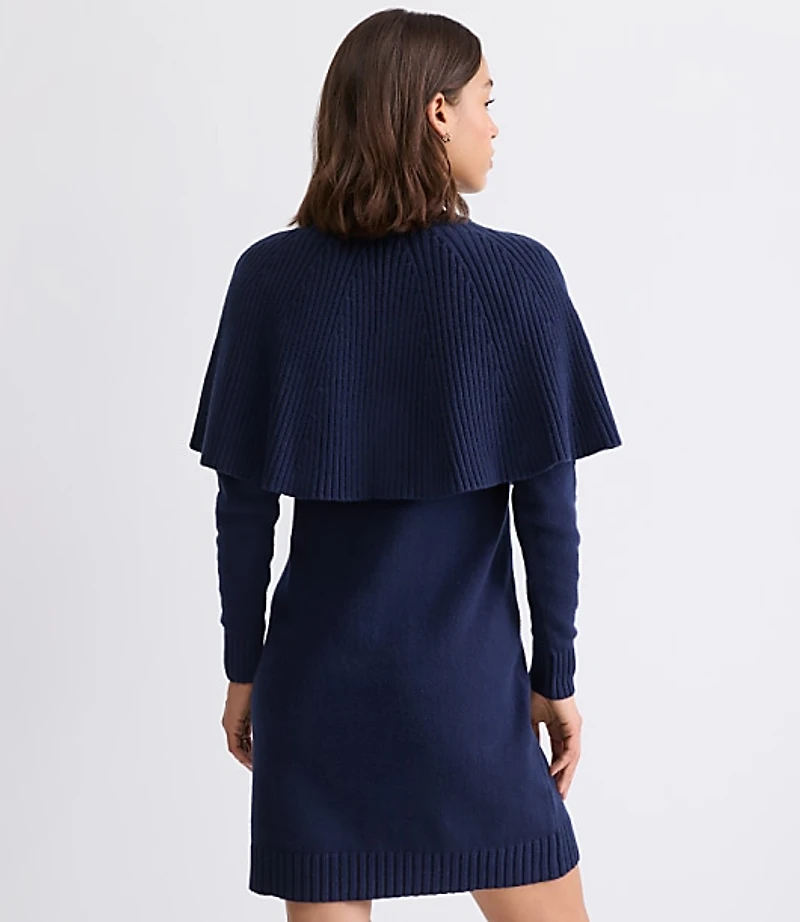 Petite Cape Mini Sweater Dress