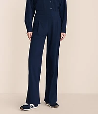 Lou & Grey Seersucker Wanderweave Wide Leg Trouser Pants