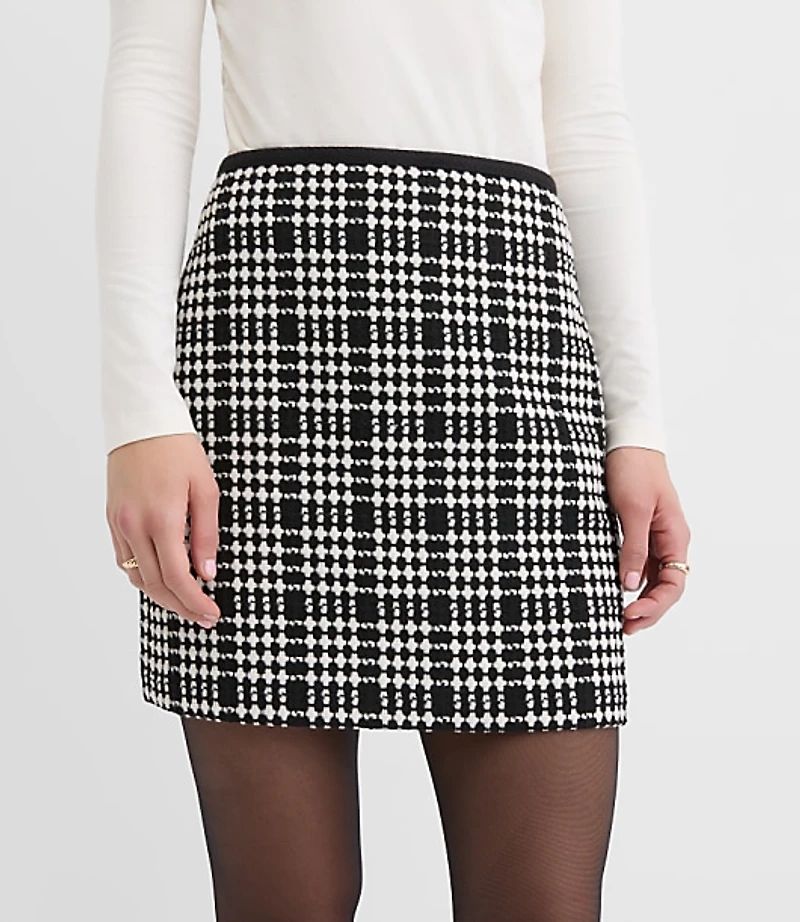 Checked Mini Wrap Skirt