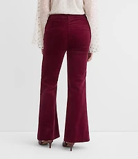 Curvy Slim Flare Pants Stretch Velvet
