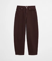 Curvy High Rise Barrel Jeans in Iced Espresso