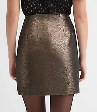 Petite Metallic Textured Mini Skirt