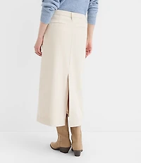 Petite Pintucked Corduroy Midi Pocket Skirt