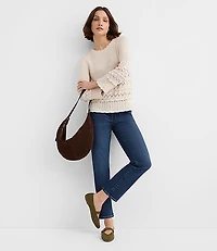 Scalloped Pointelle Flare Sleeve Sweater