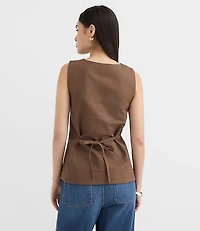 Twill Tie Back Vest Top