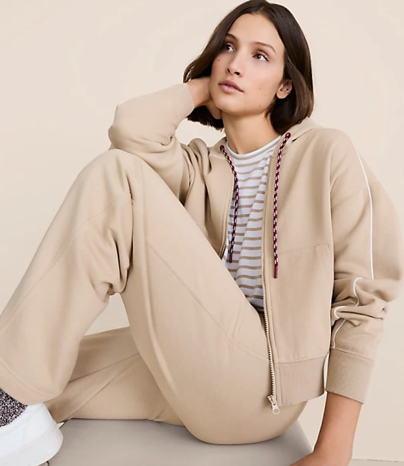 Lou & Grey Piped Elite Fleece Zip Hoodie