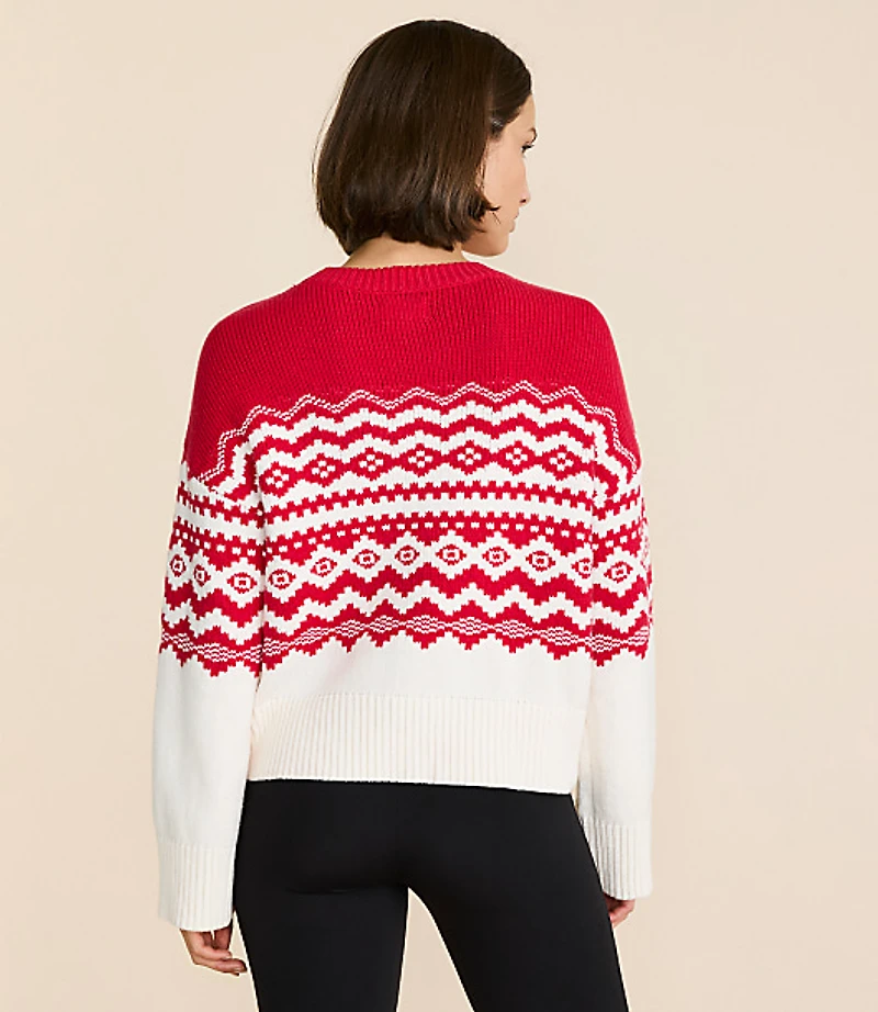 Lou & Grey Colorblock Fair Isle Sweater
