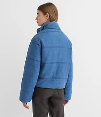 Denim Puffer Jacket Light Wash