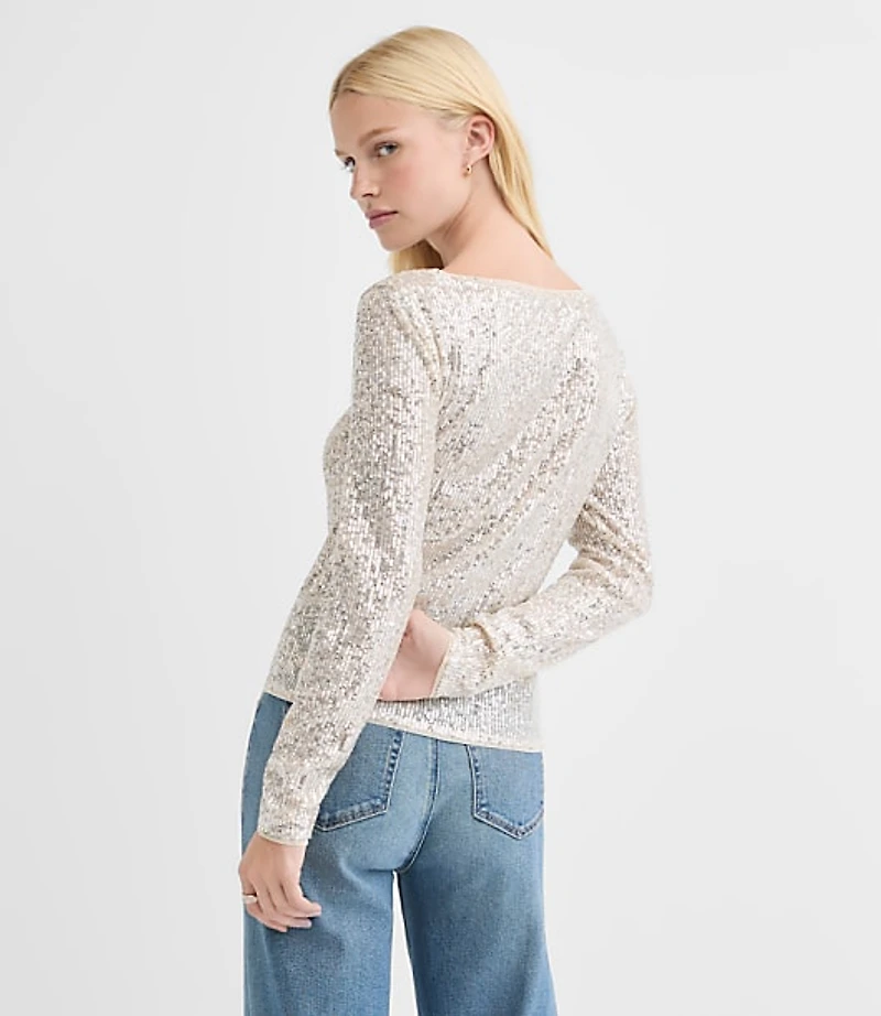 Sequin Long Sleeve Tee