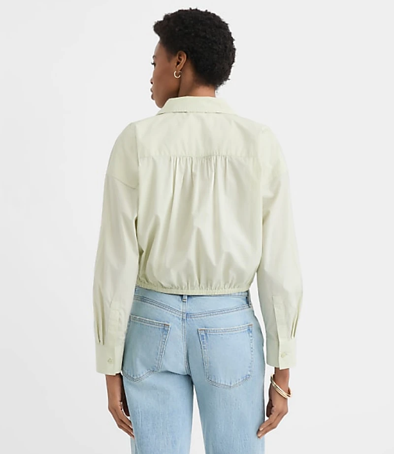 Poplin Tie Front Everyday Shirt