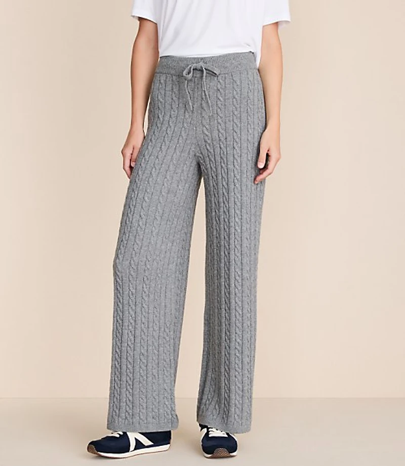 Petite Lou & Grey Cable Sweater Wide Leg Pants