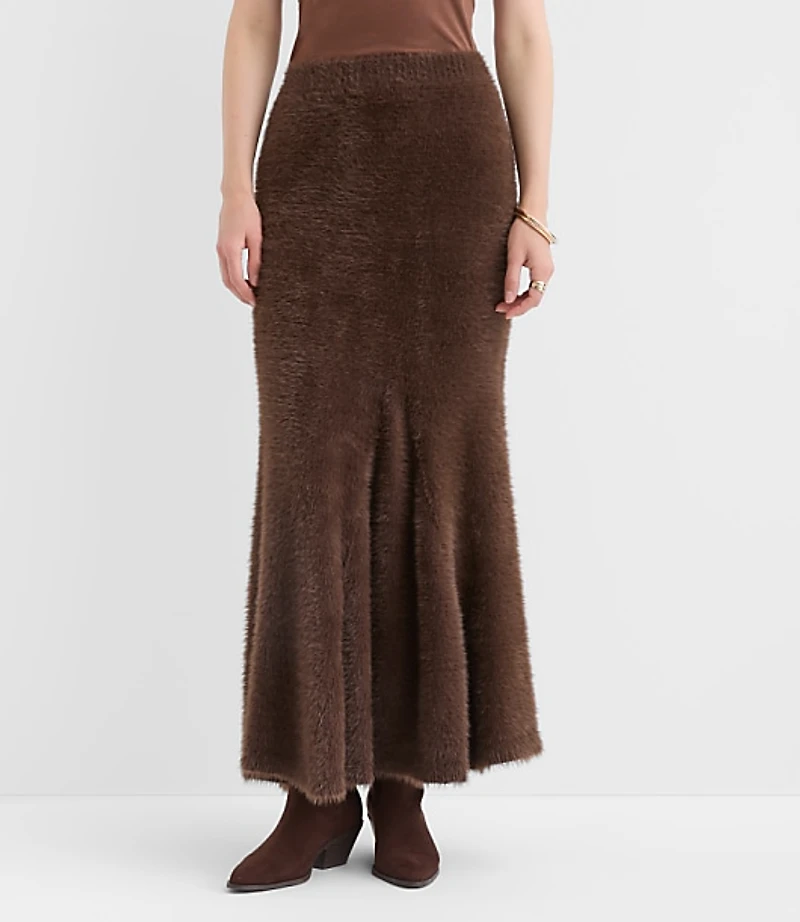 Petite Fuzzy Godet Maxi Skirt