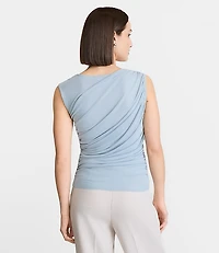 Petite LOFT Versa Mesh Ruched Tank Top